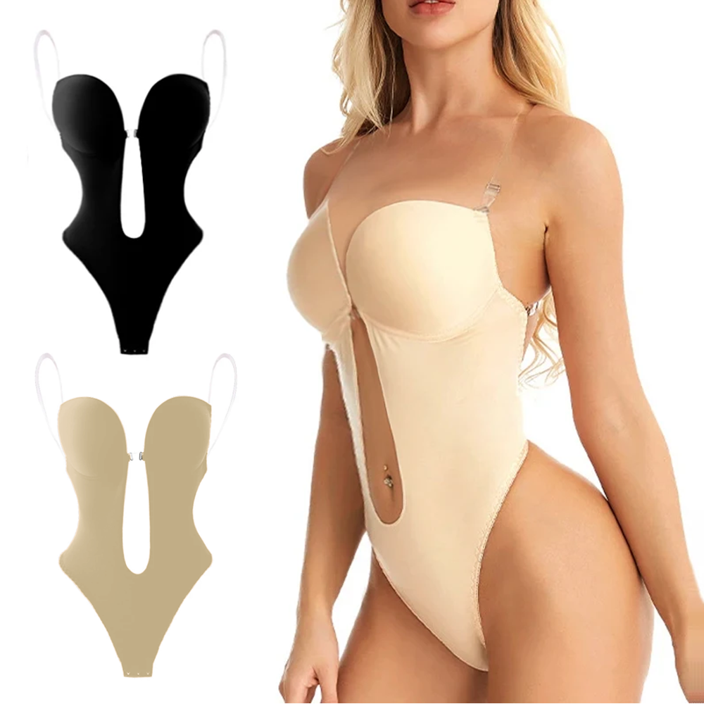 Shapewear Bodysuit Firm - Kadın Vücut Şekillendirici Sütyen Sırtı Açık