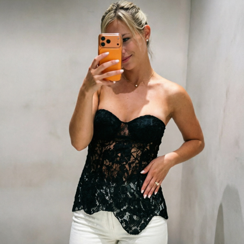 HXAO Korse Straplez Dantel Siy - Strapless Bra Backless incelemesi ve fiyatı