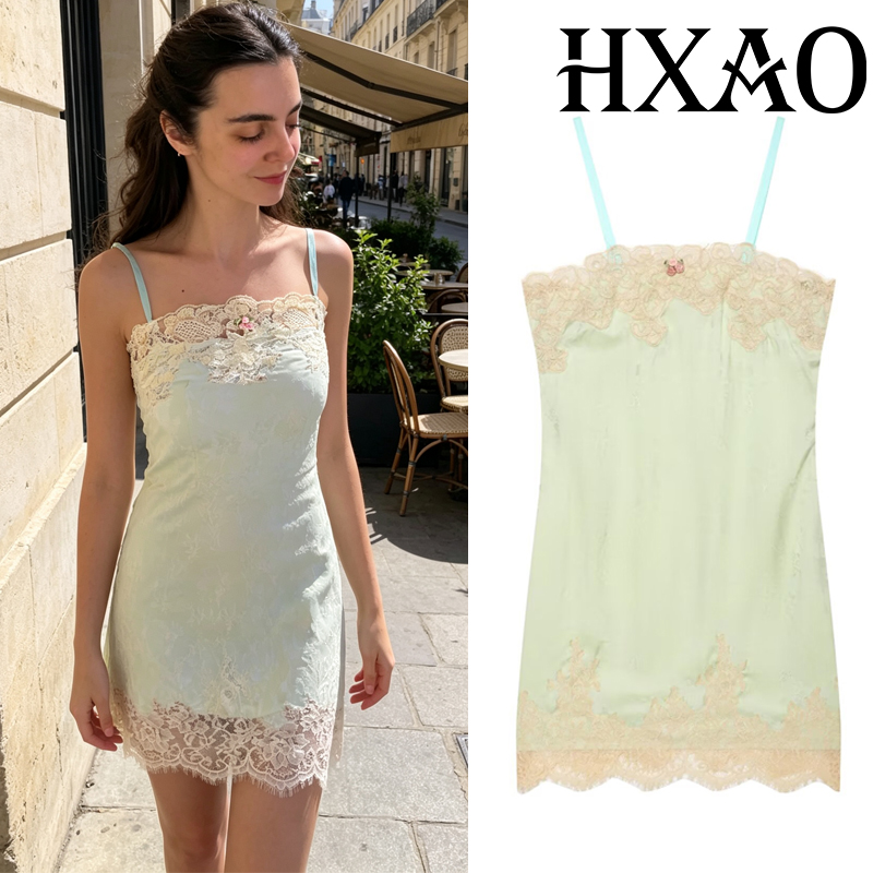 HXAO Nane Yeşili Dantel Elbise - Slip Dress Satin incelemesi ve fiyatı