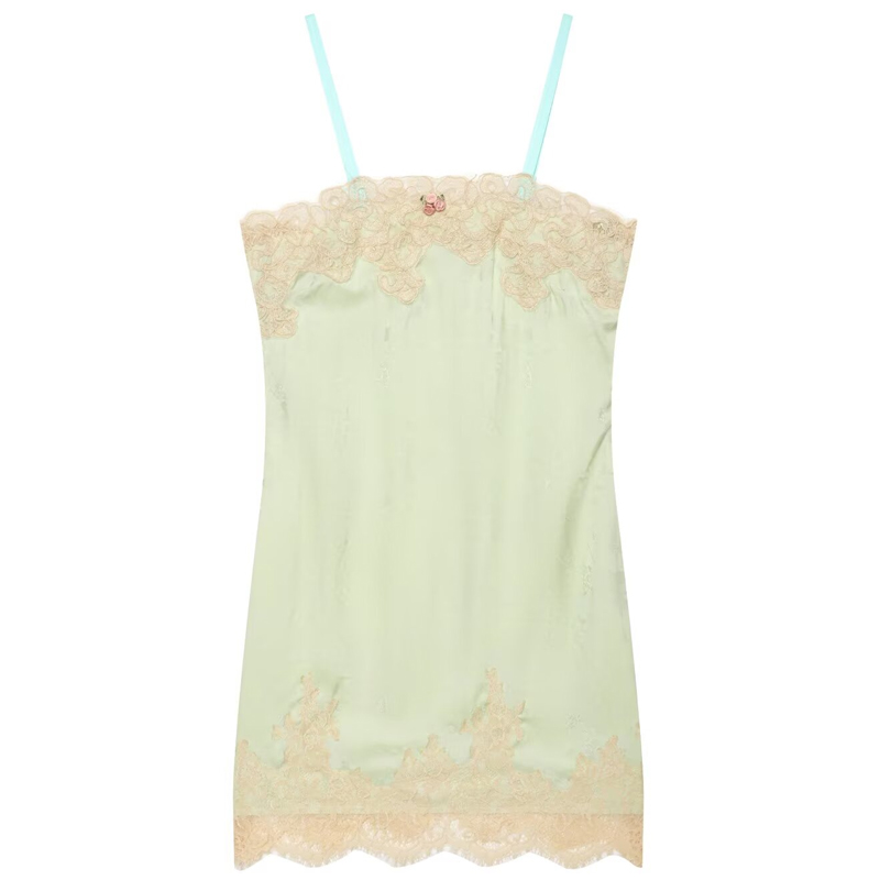 HXAO Nane Yeşili Dantel Elbise - Slip Dress Satin incelemesi ve fiyatı